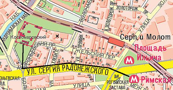 Карта. Дорога до Андроникова монастыря