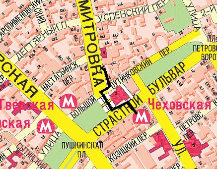 Карта. Дорога до церкви Рождества Богородицы в Путинках