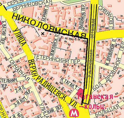 Карта. Дорога до церкви Семеона Столпника за Яузой