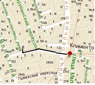 Карта. Дорога до церкви Николы в Толмачах