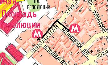 Карта. Дорога до Заиконоспасского монастыря