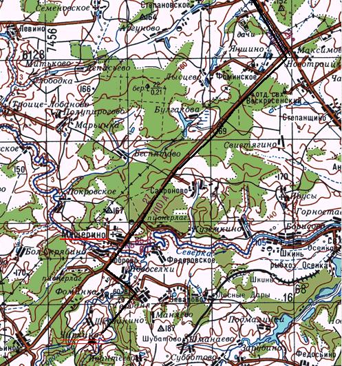 Карта. Дорога до села Чиркино
