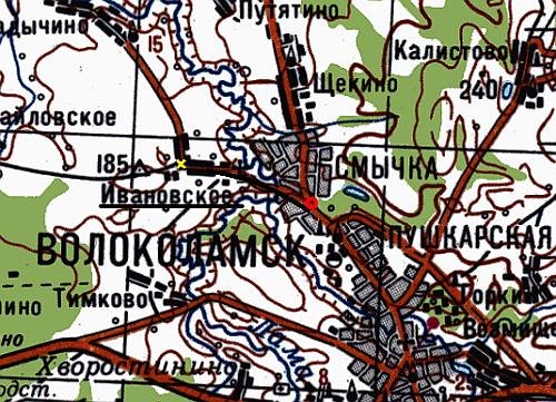 Карта. Дорога до усадьбы Ивановское