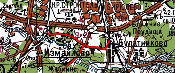 Карта. Дорога до усадьбы Троицкое в Измайлово