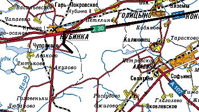 Карта. Дорога до танкового музея в Кубинке