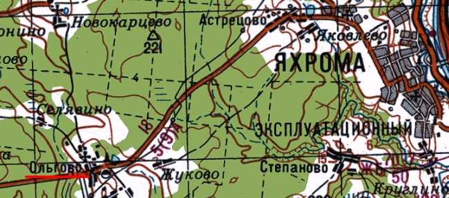 Карта. Дорога до усадьбы Ольгово