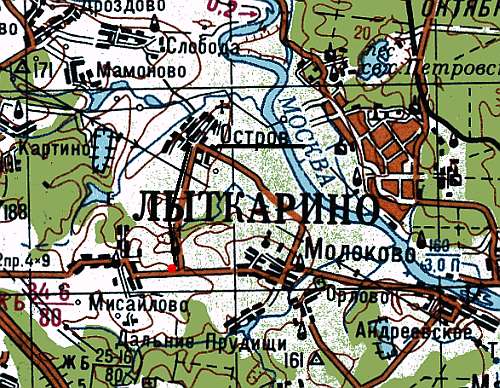 Карта. Дорога к усадьбе Константиново в Лыткарино