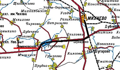 Карта. Дорога до усадьбы Семеновское