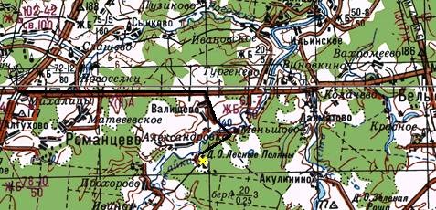 Карта. Дорога до усадьбы Воробьёво