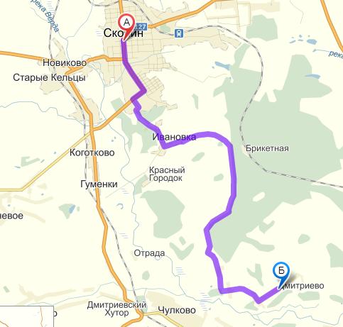 Карта. Дорога до Свято-Дмитровского монастыря