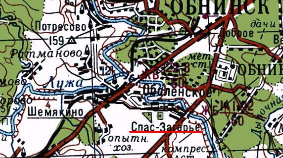 Карта. Дорога до усадьбы Спас-Загорье